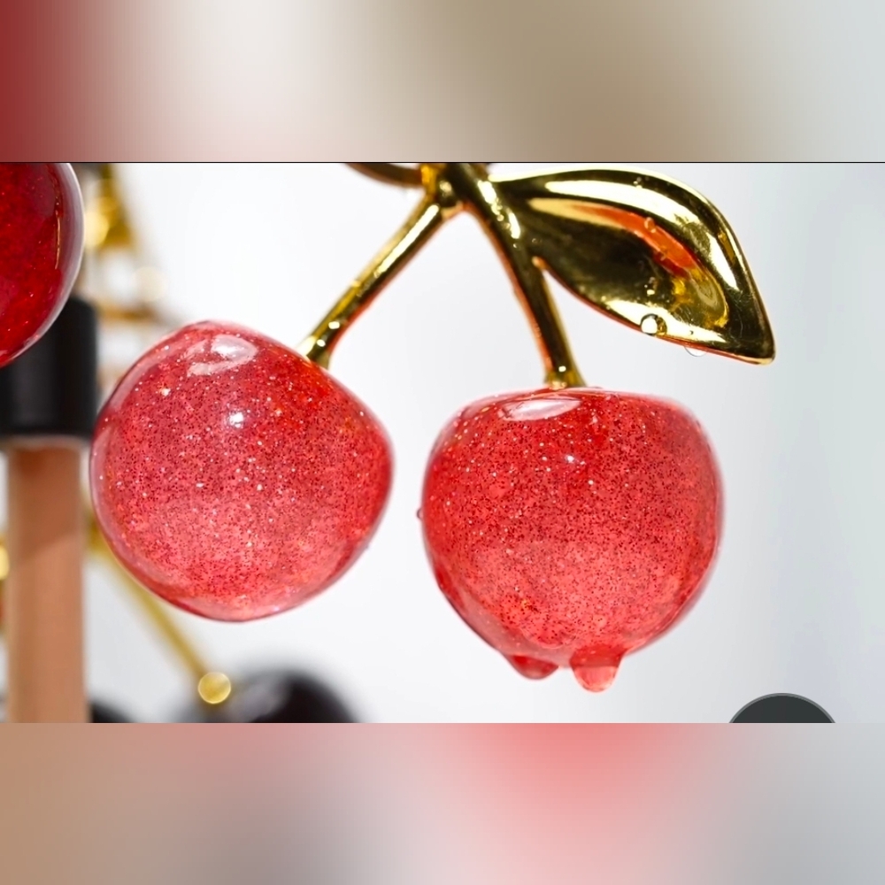 1 High Quality Cherry Charm/Keychain In Premium Resin/Metal